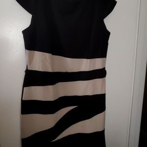 Black and Tan Dress with Belt.